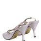 White Strass Crystal Slingbacks Pumps Shoes