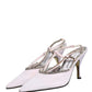 White Strass Crystal Slingbacks Pumps Shoes