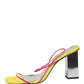 Multicolor Leather Block Heels Sandals Shoes