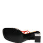 Multicolor Leather Block Heels Sandals Shoes