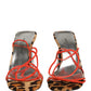 Multicolor Leather Block Heels Sandals Shoes