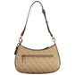 Beige Polyurethane Women Handbag