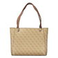 Beige Polyurethane Women Handbag