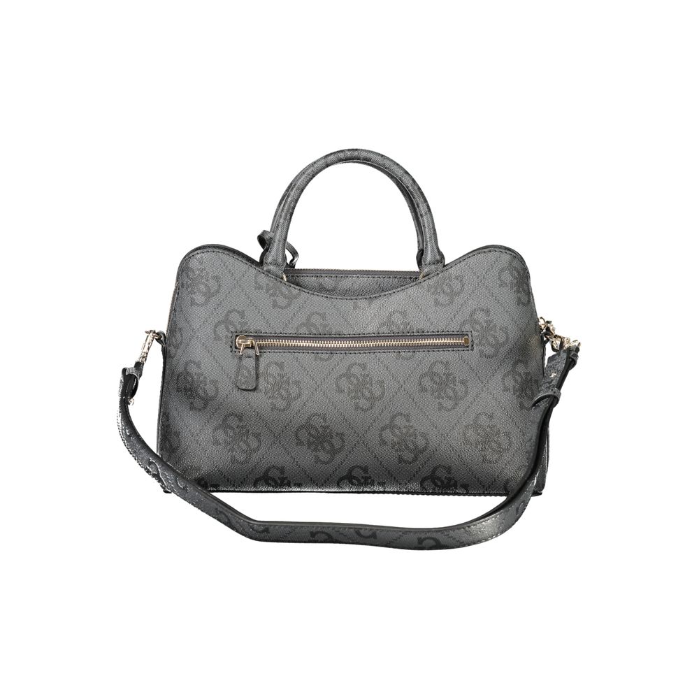 "Black Polyurethane Women Handbag"