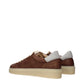 Brown Leather Low Top Sneakers