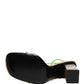 Multicolor Leather Block Heels Sandals Shoes