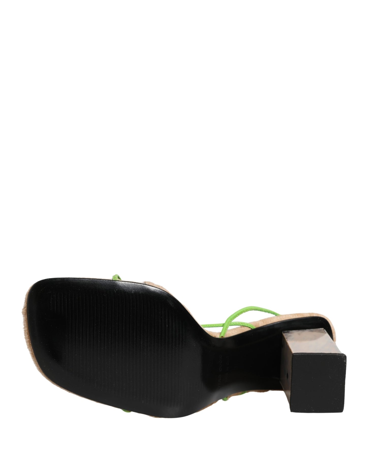 Multicolor Leather Block Heels Sandals Shoes