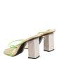 Multicolor Leather Block Heels Sandals Shoes
