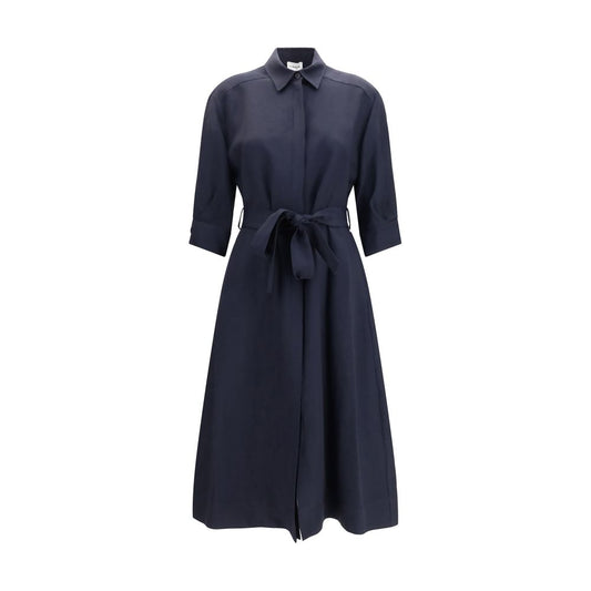 Blue Viscose Casual Dress