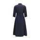 Blue Viscose Casual Dress