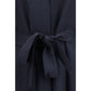 Blue Viscose Casual Dress