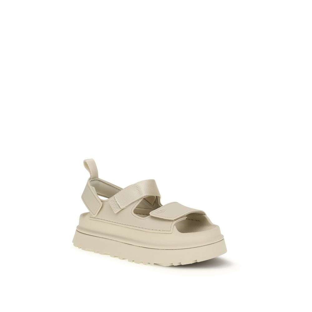 Beige Recycled Polyester Flat Sandals