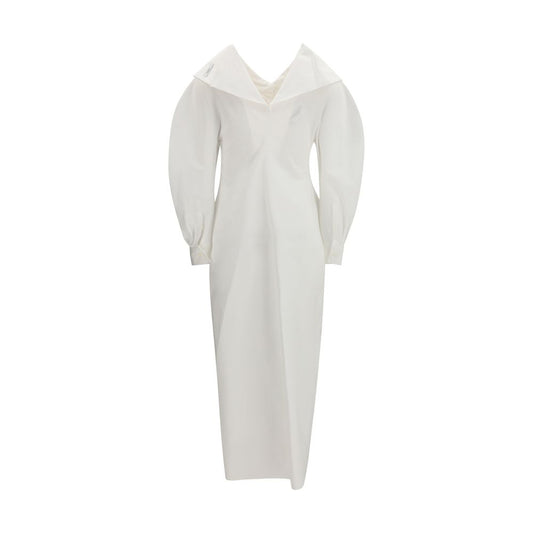 White Cotton Casual Dress