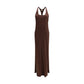 Brown Silk Casual Dress