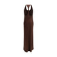 Brown Silk Casual Dress