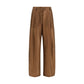 Brown Cotton Casual Pants