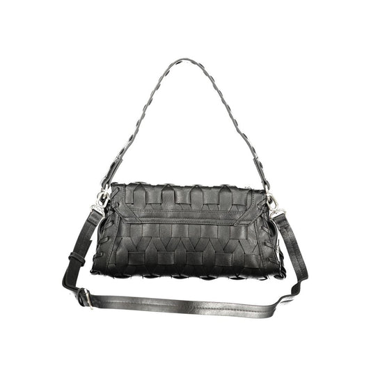Black Polyurethane Women Handbag