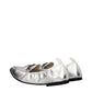 Gray Leather Slip-On Loafers