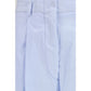 Blue Cotton Casual Pants