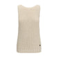 Beige Cotton Sleeveles Sweater