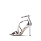 Silver Calf Leather Bos Taurus Stiletto Heel Sandals