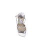 Silver Calf Leather Bos Taurus Stiletto Heel Sandals