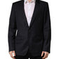 Black Wool Slim Fit Coat Men Jacket Blazer