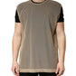 Beige Crew Neck Sleeveless Mesh Top  T-shirt
