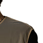Beige Crew Neck Sleeveless Mesh Top  T-shirt