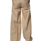 Beige Cotton Straight Men Dress Trouser Pants
