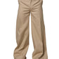 Beige Cotton Straight Men Dress Trouser Pants