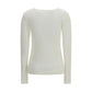 Beige Cotton Long Sleeve T-Shirt