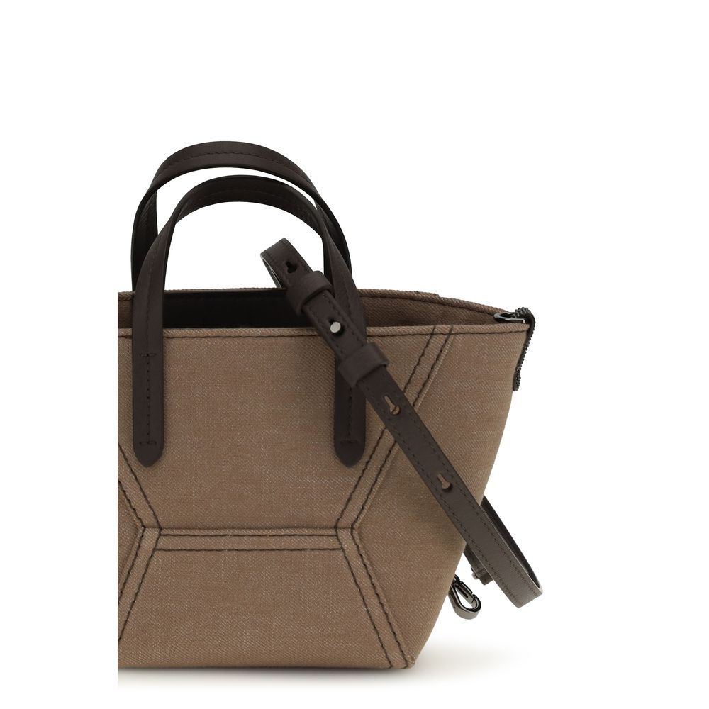 Beige Cotton Handbag