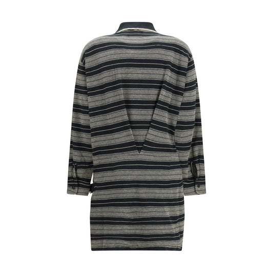 Gray Cotton Casual Dress