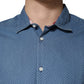 Blue Cotton Slim Fit Collared LongSleeve Casual Shirt
