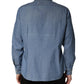 Blue Long Sleeve Collared Casual Shirt