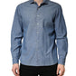 Blue Long Sleeve Collared Casual Shirt