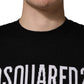 Black Logo Knitted Crew Neck Men Pullover Sweater