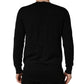 Black Logo Knitted Crew Neck Men Pullover Sweater