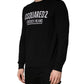 Black Logo Knitted Crew Neck Men Pullover Sweater
