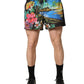 Black Tropical Hawaiian Trunks Shorts Swimwear