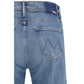 Blue Cotton Straight-Leg Jeans
