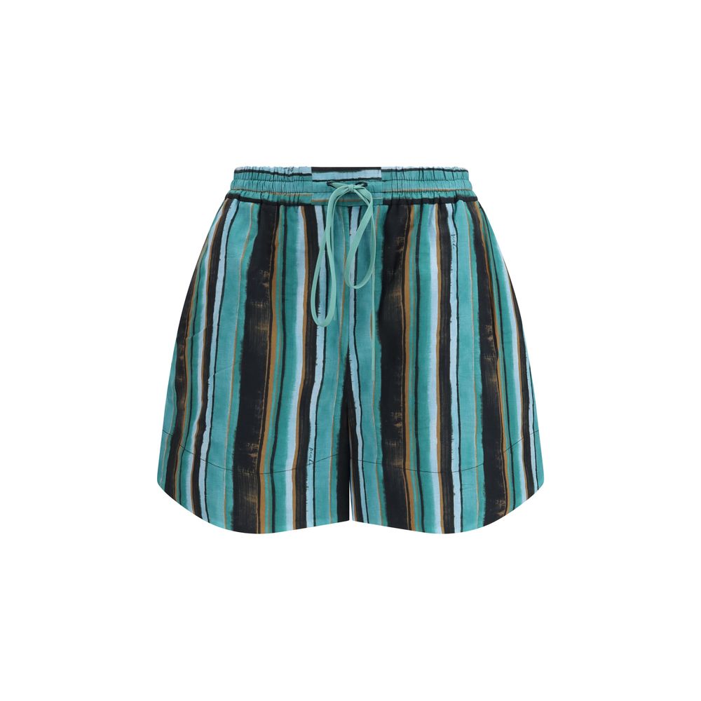 Bicolor Cotton Bermuda Shorts