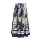 Blue Cotton Midi Skirt