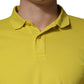 Yellow Short Sleeve Pique Men Cotton Polo Shirt T-shirt