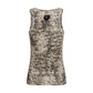 Beige Cotton Sleeveles T-Shirt