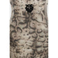 Beige Cotton Sleeveles T-Shirt