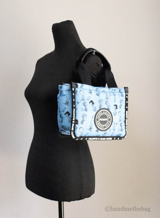 Marc Jacobs X Peanuts Air Blue Mini Puffy Nylon Tote Crossbody Bag Handbag Purse
