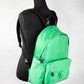 Versace Large Bright Green Nylon Fabric Medusa Shoulder Backpack Bookbag