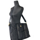 Versace Black Nylon Fabric La Medusa Shoulder Tote Bag